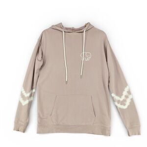 Ivory Ella Pullover Hoodie XS Oversized Fit Tie‑Dye Sleeves Organic Cotton